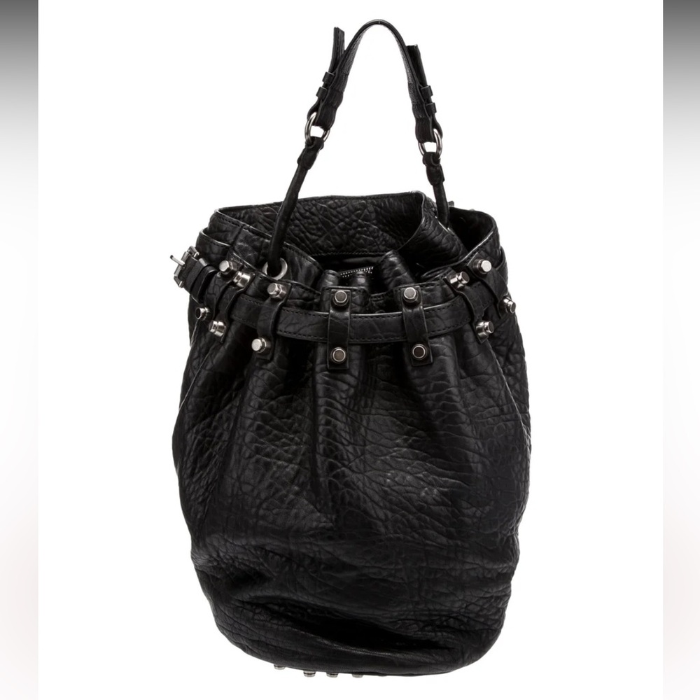 Alexander Wang Diego Bucket Bag Black Studded Leather